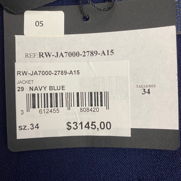 Lanvin Wool Jacket Navy Blue XS - Picture 7 of 7